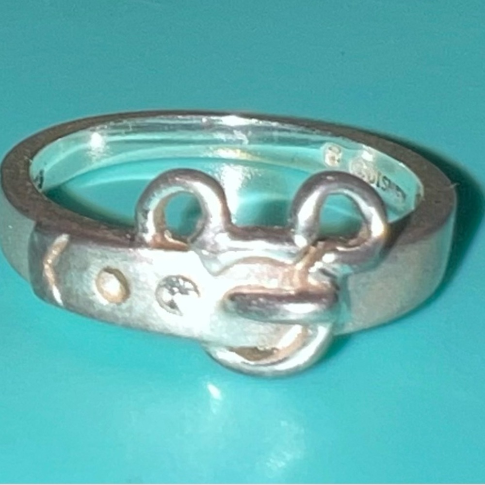 Vintage Size 5 925 Sterling Silver Micky Mouse Disney Ring